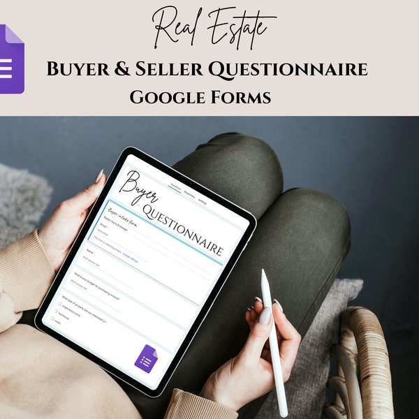 Real Estate Buyer and Seller Intake Questionnaire,  Online Google Form Questionnaire, Realtor Buyer Seller Consultation, Realtor Marketing