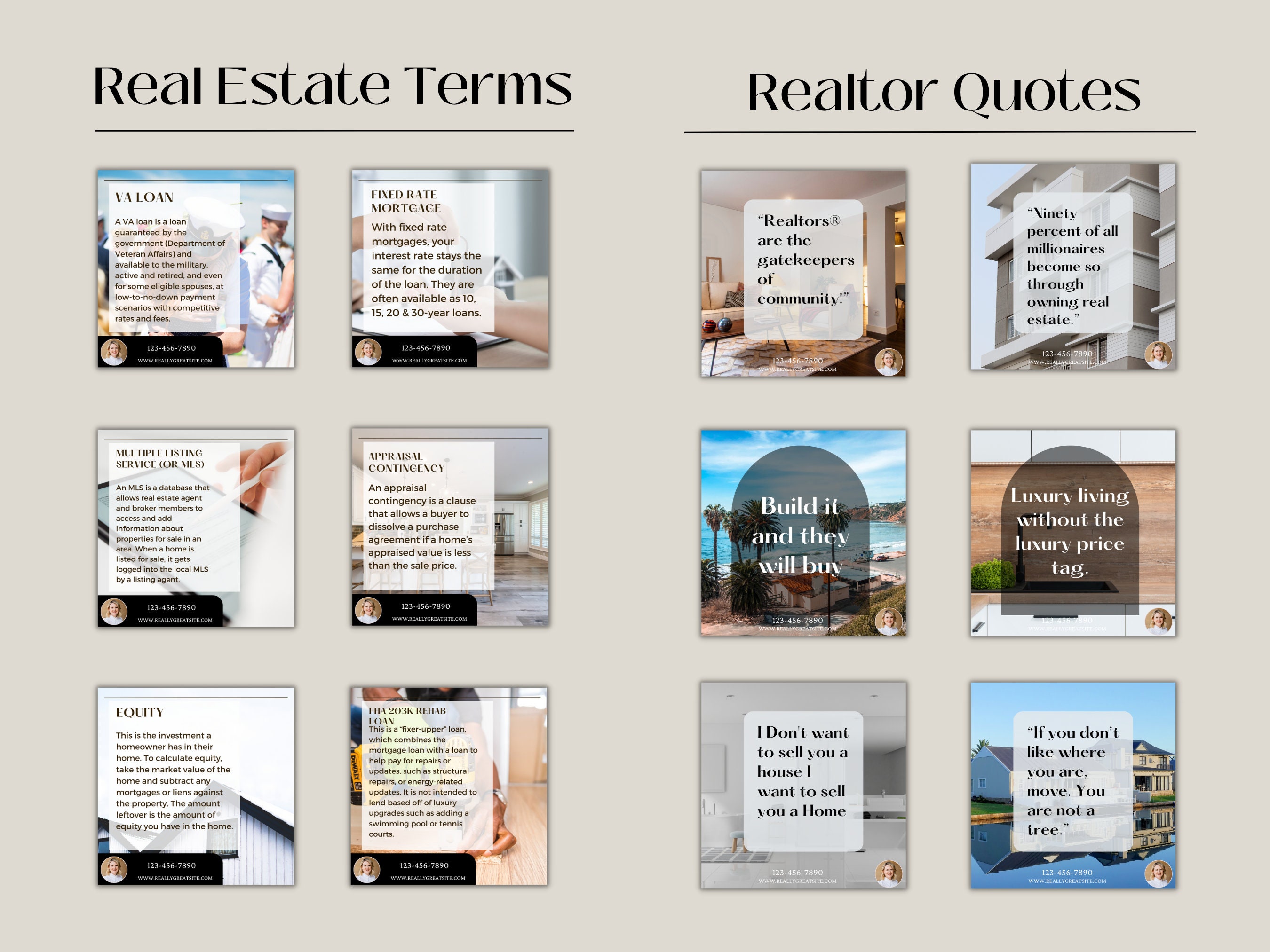 Black & White Real Estate Social Media Instagram Bundle, Real Estate ...
