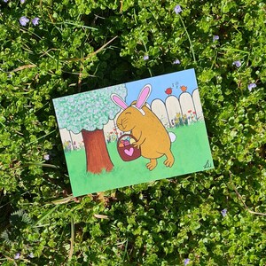 Biglietto pasquale Capibara | Cartolina di Capibara | Biglietto d'auguri per Capibara | Biglietto di Pasqua carino/divertente | Regalo di Pasqua | A6 | lui | Qui