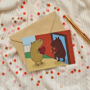 Capybara Postcard | Valentines Day Card | Anniversary | Birthday Card | Birthday Gift | for him | for her