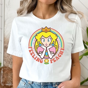 Princess Peach Feeling Peachy Shirt,Retro Princess Peach Shirt, Pink Princess,Princess Peach Crown,Birthday Girl Shirt,Gift For Her
