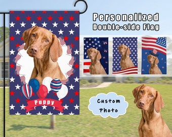 Custom Dog Welcome Flag, Personalized Porch Sign, Customized Double Sided Garden Welcome Flag with Photo, Custom Memory Flag,Pet Lover Gift