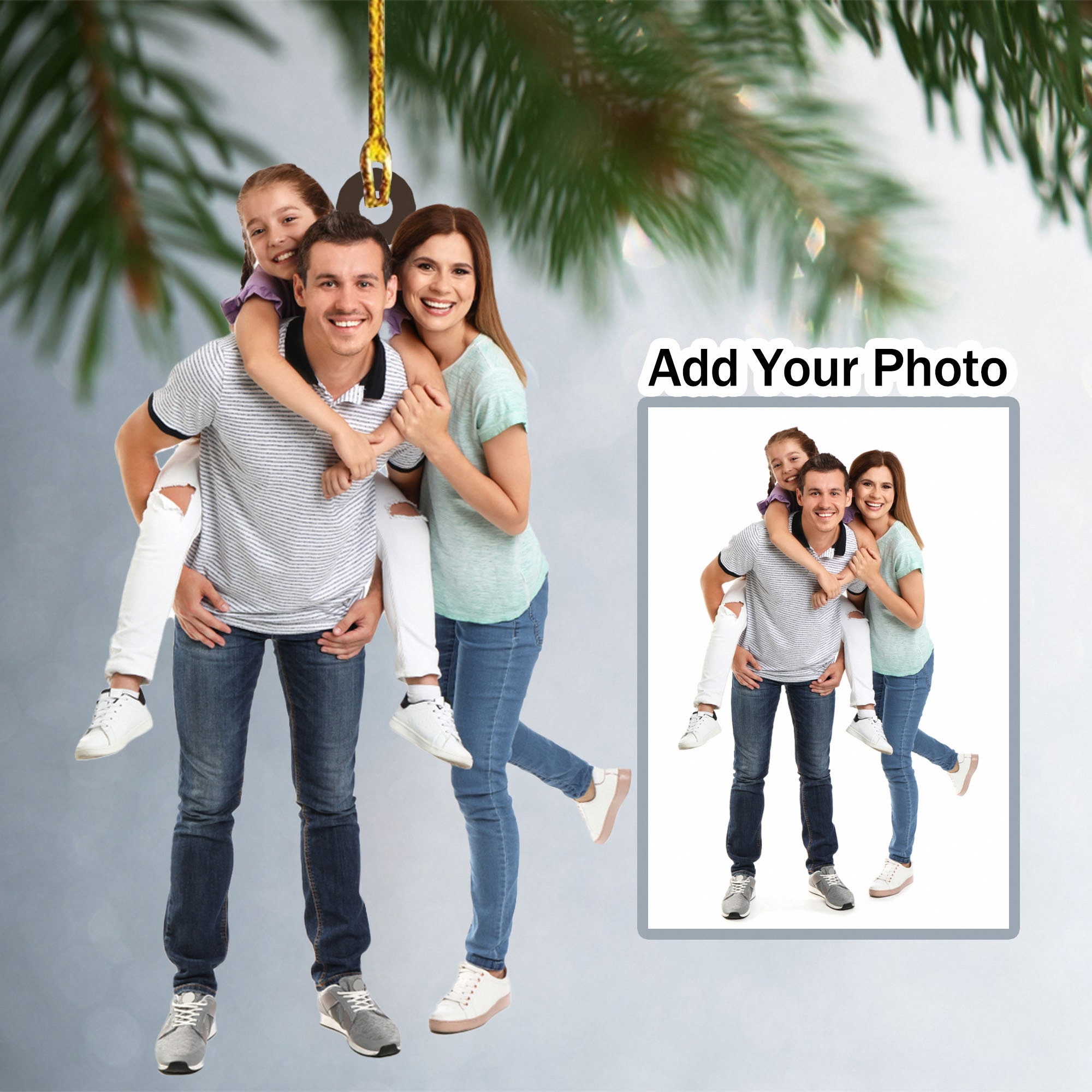 Custom Family Photo Ornament, Photo Ornaments, Photo Ornament Christmas ...