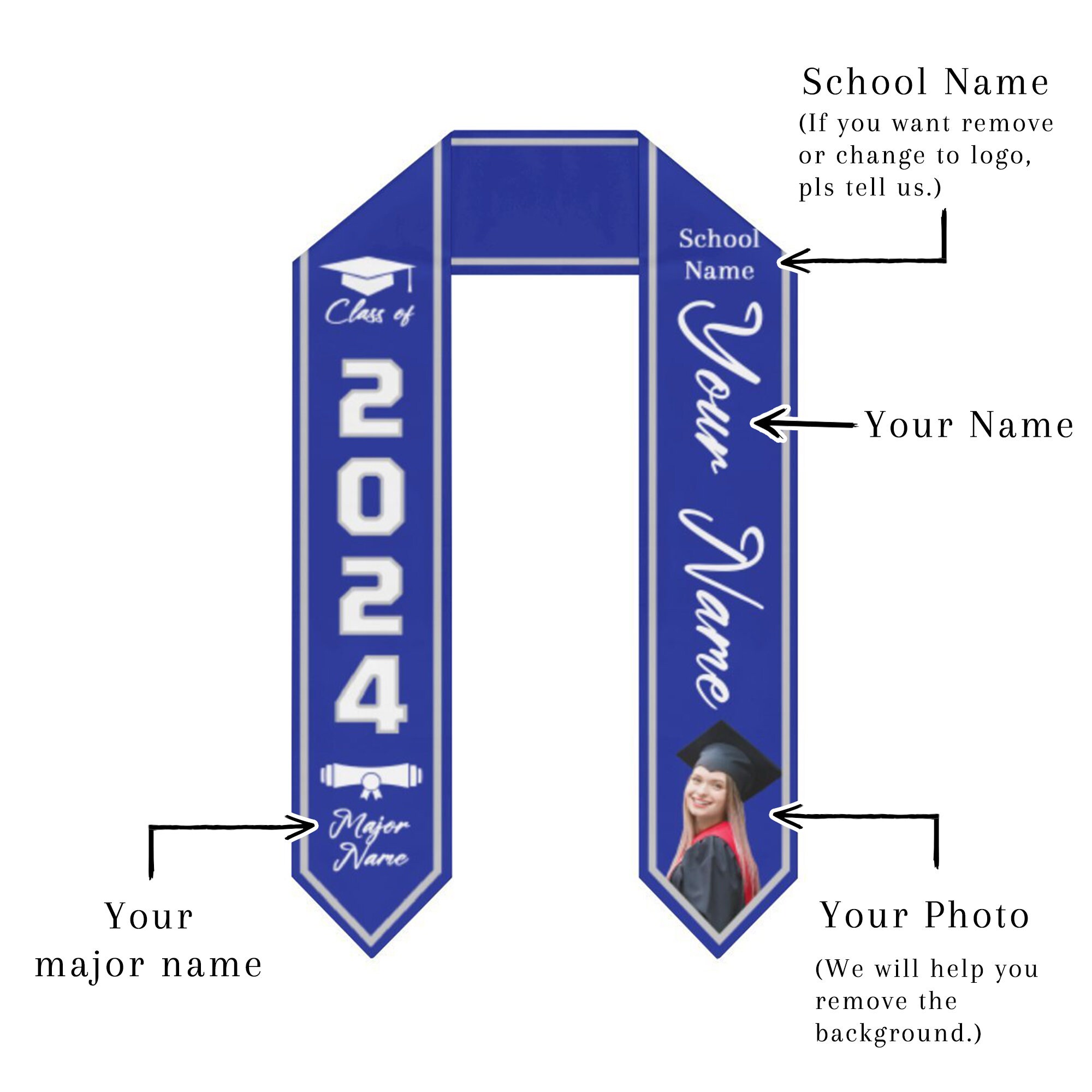 Aokizkdzsw Custom Stole Graduation Personalized 2024,Graduation Sash Class Of 2024,Graduation Gifts For Valedictorian Salutatorian And Pastor