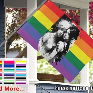 Personalized LGBT Flag, Custom Porch Sign, Customized Text Garden Flag with Photo, Flag of gay/transgender/bisexual/lesbian, Rainbow flag