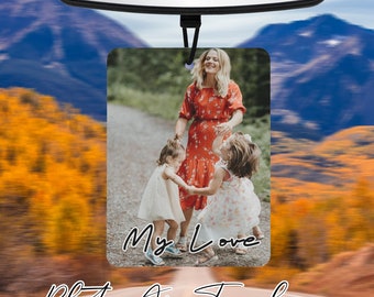 Photo Car Air Freshener For Him, Custom Car Ornament, Personalized Family Photo Scent Gift for Boyfriend Husband, Air Fresh, Car Accessory