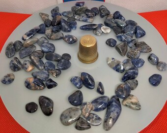 Lot of small undrilled Sodalite tumbled stones 60gr