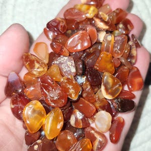 115gr Natural Carnelian Tumbled Stones Undrilled