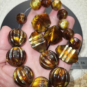 Vintage Acryl Tigerauge Perlen Set