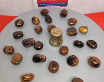 Lot 25 Tiger's Eye tumbled stones from Brazil undrilled 50gr