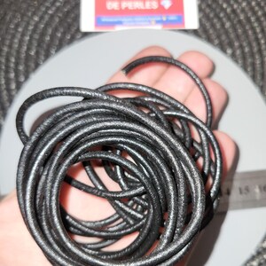 3m Black Leather Cord Round 3mm