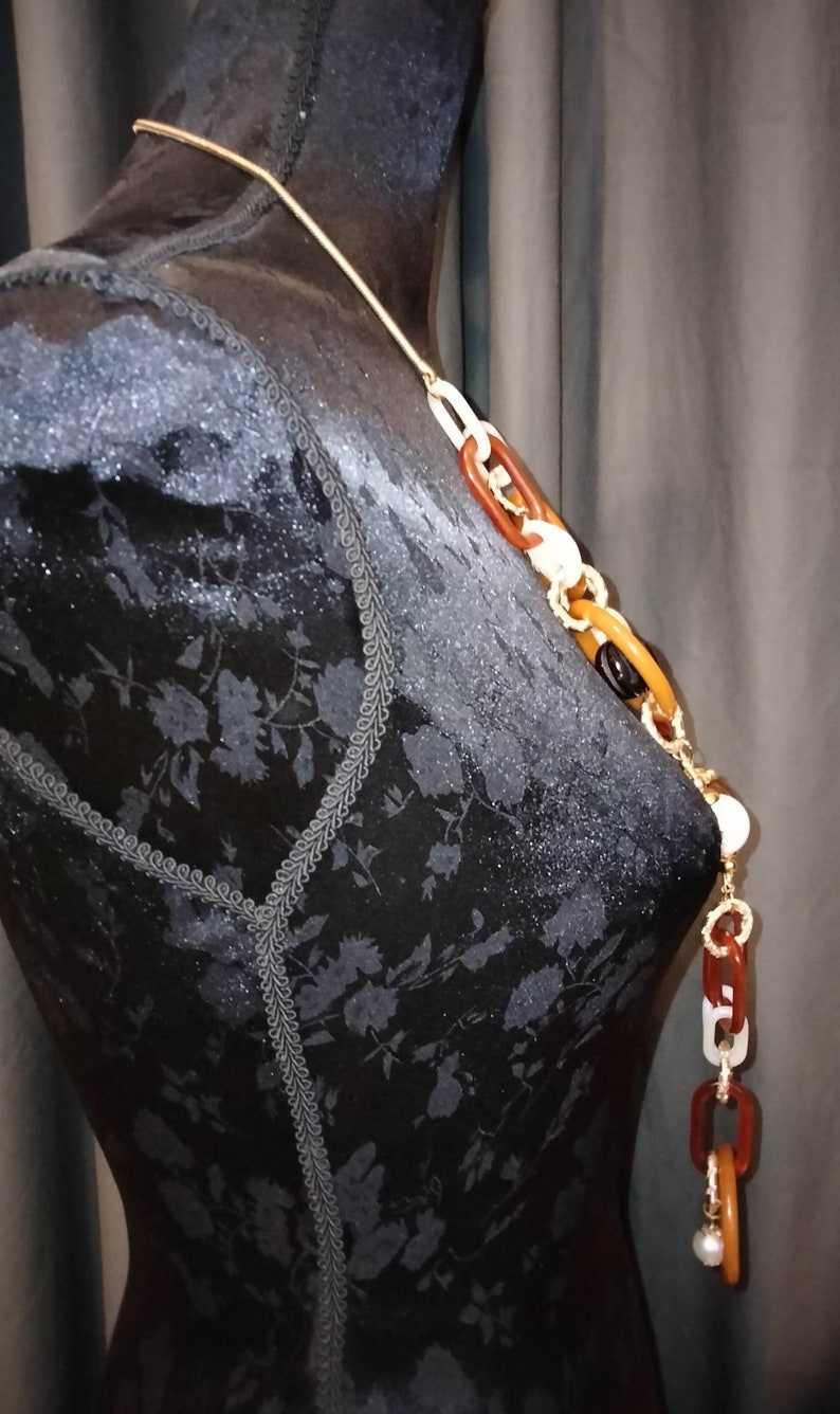 Long necklace necklace 110cm Bakelite Butterscotch Vintage style image 3