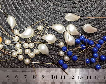 Surtido de broches vintage con cabeza de perla