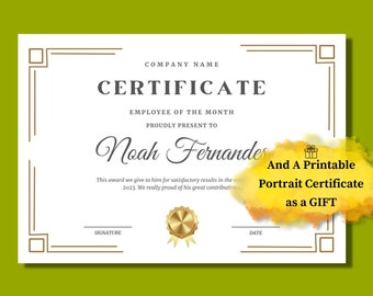 Editable Certificate of Appreciation Template, Printable Certificate of Appreciation, Easy To Edit with Canva, Printable Certificate As GIFT