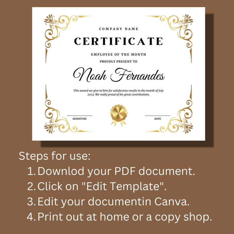 Editable Certificate of Appreciation Template Printable - Etsy