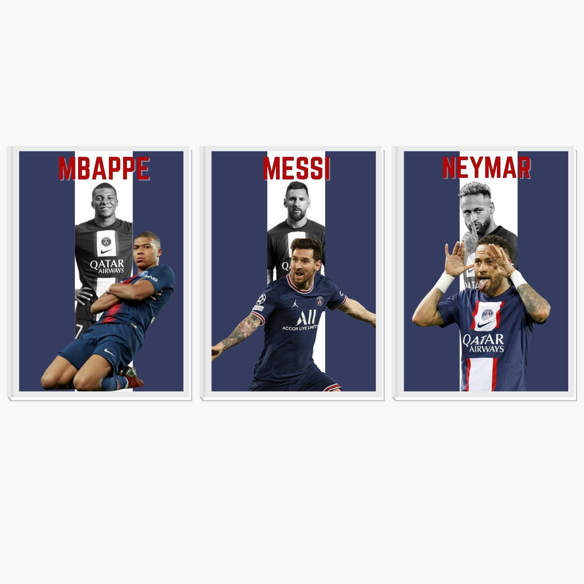 Affiche PSG - Messi - Neymar - Mbappé - Adaptable à l'encadrement - Posters  Voetbal 