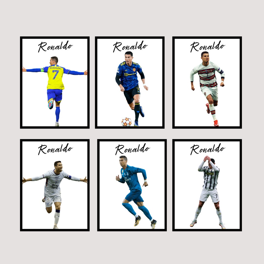 Set of 6 Ronaldo Print, Real Madrid Print, Juventus Print, Man Utd ...