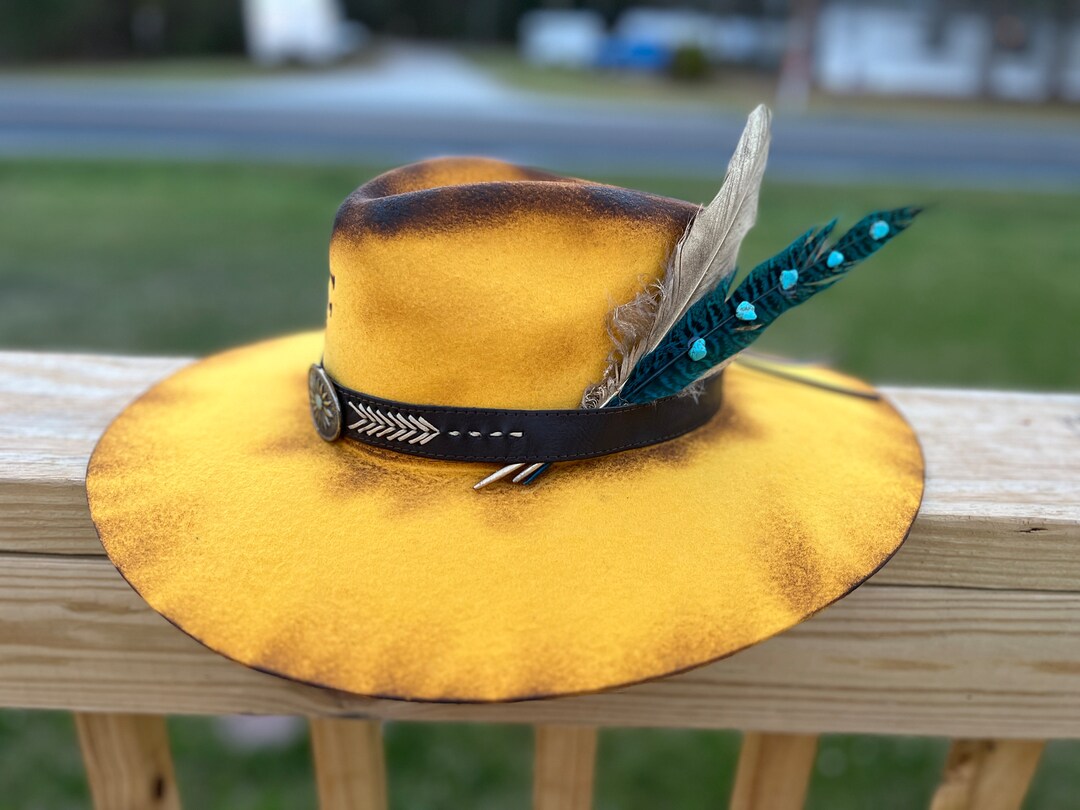 The Summer Hand Burned Rancher Hat Custom Cowgirl Hat Western Bridal