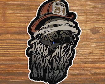 Psalms 25:4 Firefighter Vinyl Sticker