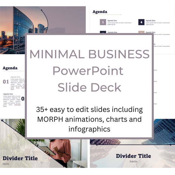 Minimalist PowerPoint Slide Deck for Business and School - Sleek Design to Suit All Presentations