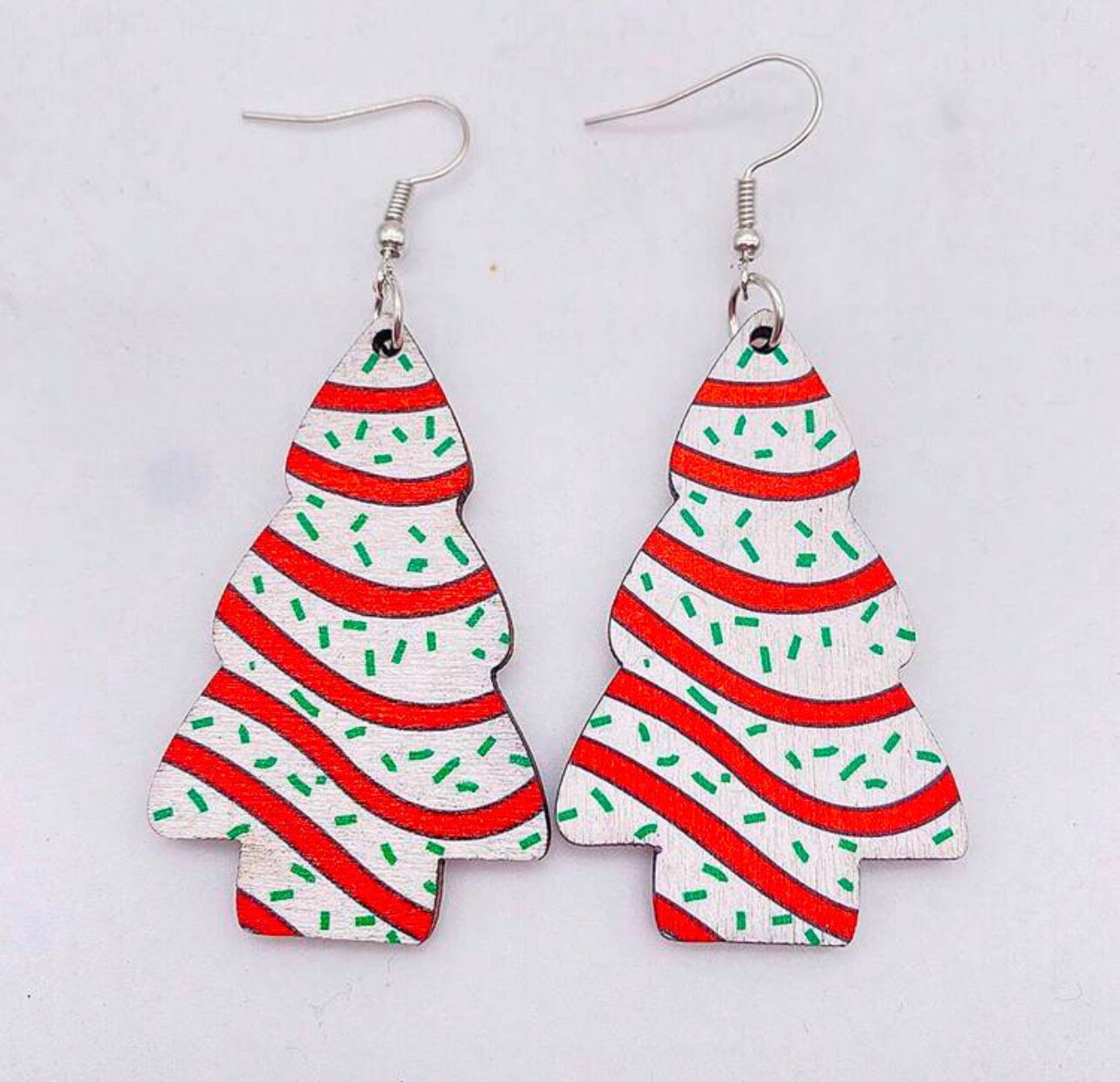 Little Debbie Cake Tree Earrings L Christmas Tree Cake Etsy