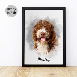 Custom Watercolor Pet Portrait Gift Personalized Watercolor Dog Portrait From Photo Multiple Pets Portrait