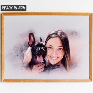 Personalized Pet Portrait From Photo Pet Remembrance Gift Customized Dog Owner Gift