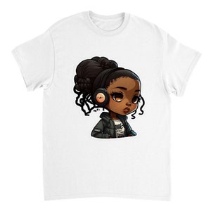 Cyber Chibi Girl Unisex Crewneck T-Shirt, Heavyweight Tee, Gamer Girl T-Shirt Collection, Anime T-Shirt