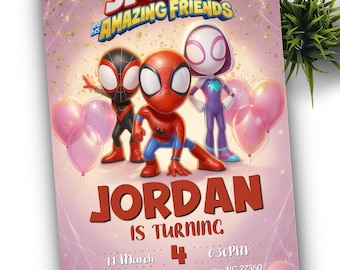 Spidey and His Friends Birthday Invitation (Digital Download)