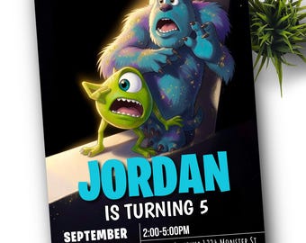 Monster Inc Birthday Invitation, Editable Monster University Evite (PDF)