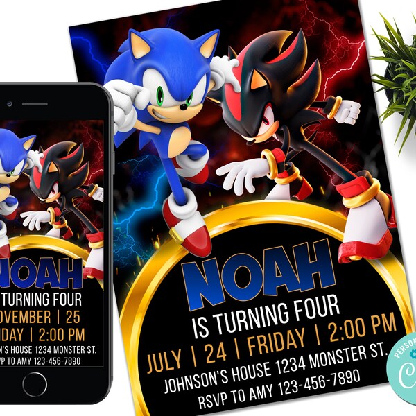 Shadow & Sonic The Hedgehog Wrapping Paper – Personalizable – Birthday Or Christmas Gift Wrap