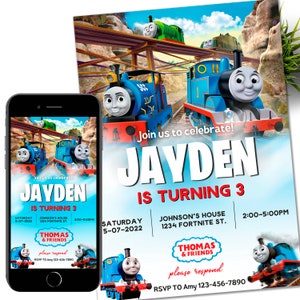 Invito di compleanno del treno Thomas / invito del treno Thomas / festa del treno Thomas / modello digitale / download istantaneo