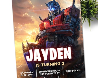 Optimus Prime Rescue Bots Transformers Birthday Invitation Template, Printable Rescue Bots Invitation, Digital Autobots Birthday Invite