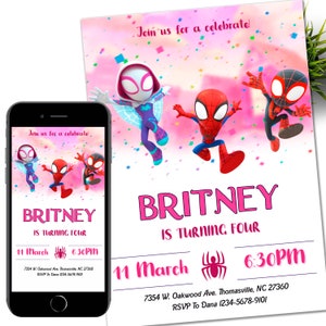 Spidey Invitation Spidey and his Amazing Friends Birthday Party Invite Spidey Birthday Invite Web Editable Template Instant Download Digital