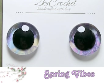 Ambiance printanière | Yeux de sécurité pastel peints à la main | Yeux en peluche Amigurumi (25-40 mm)