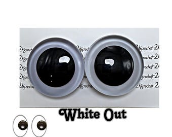 White Out: Safety Eyes | Sinker Eyes| Hand Painted |Amigurumi | Crochet | Animal eyes | Crochet Plushies | Kawaii Eyes