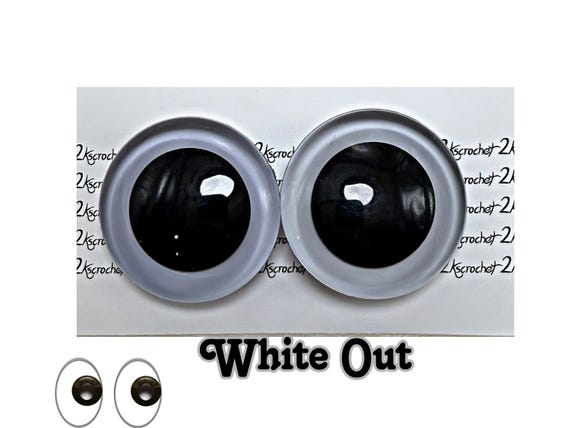 White Out: Safety Eyes | Sinker Eyes| Hand Painted |Amigurumi | Crochet | Animal eyes | Crochet Plushies | Kawaii Eyes