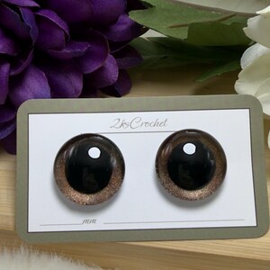 Just Brown | Hand Painted Brown Safety Eyes: Amigurumi Plush Stuffy Eyes (16-40mm Center/Offset) image 5