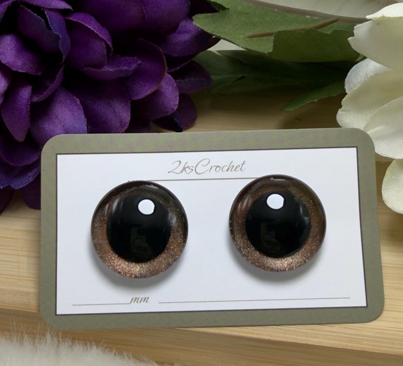 Just Brown | Hand Painted Brown Safety Eyes: Amigurumi Plush Stuffy Eyes (16-40mm Center/Offset) image 5