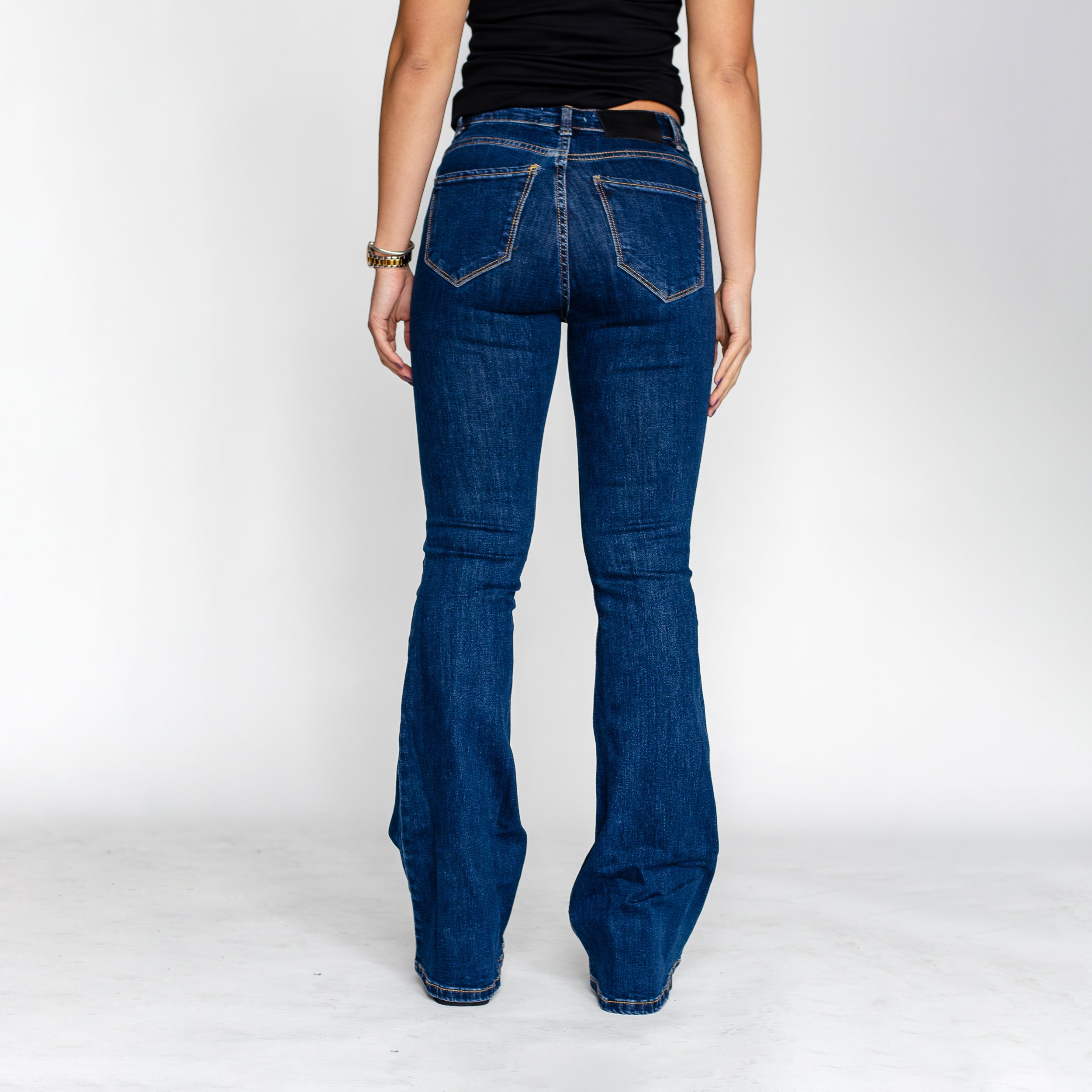 Retro Blue High Waist Flare Jeans main image 1