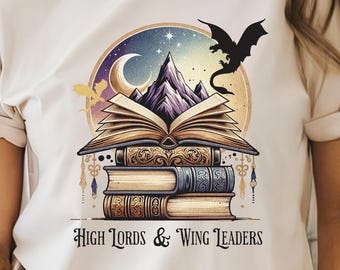High Lords and Wing Leaders Png, Bookish Shirt Design, Bookish Sticker Png, Trendy Book Lover, Gift For Book Lover, Fantasy Reader Png, TBR