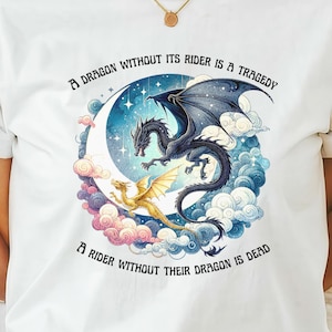 A Dragon Without It's Rider is een tragedie, png, vierde vleugel geïnspireerd, drakenrijder, leesgrage merchandise, violet Sorrengail, YA Fantasy, leesgrage
