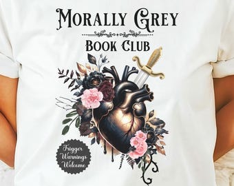 Club de lectura moralmente gris (Png), Romance oscuro (Png), Tendencia literaria (Png), Amante de los libros picantes, Romance gótico, Clipart literario, Diseño de calcomanía para Kindle