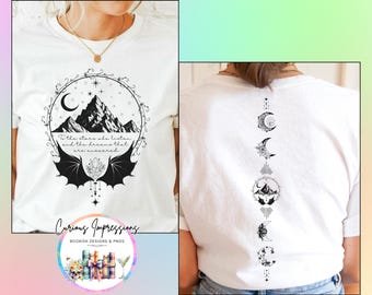 To The Stars Png, ACOTAR Merch, Front Back, Bookish Png, Trendy Book Lover, Fantasy Reader, Book Club Shirt Design, Bookish Sticker Png