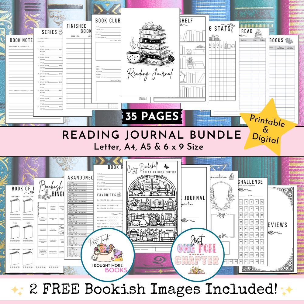 Cozy Reading Journal, Printable Book Tracker, Digital Reading Journal ...