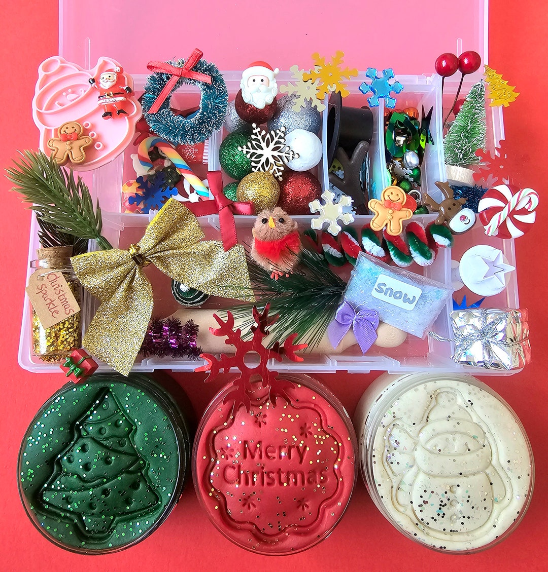 Christmas Playdough Kit Playdough Kit Playdough Box Sensory Etsy