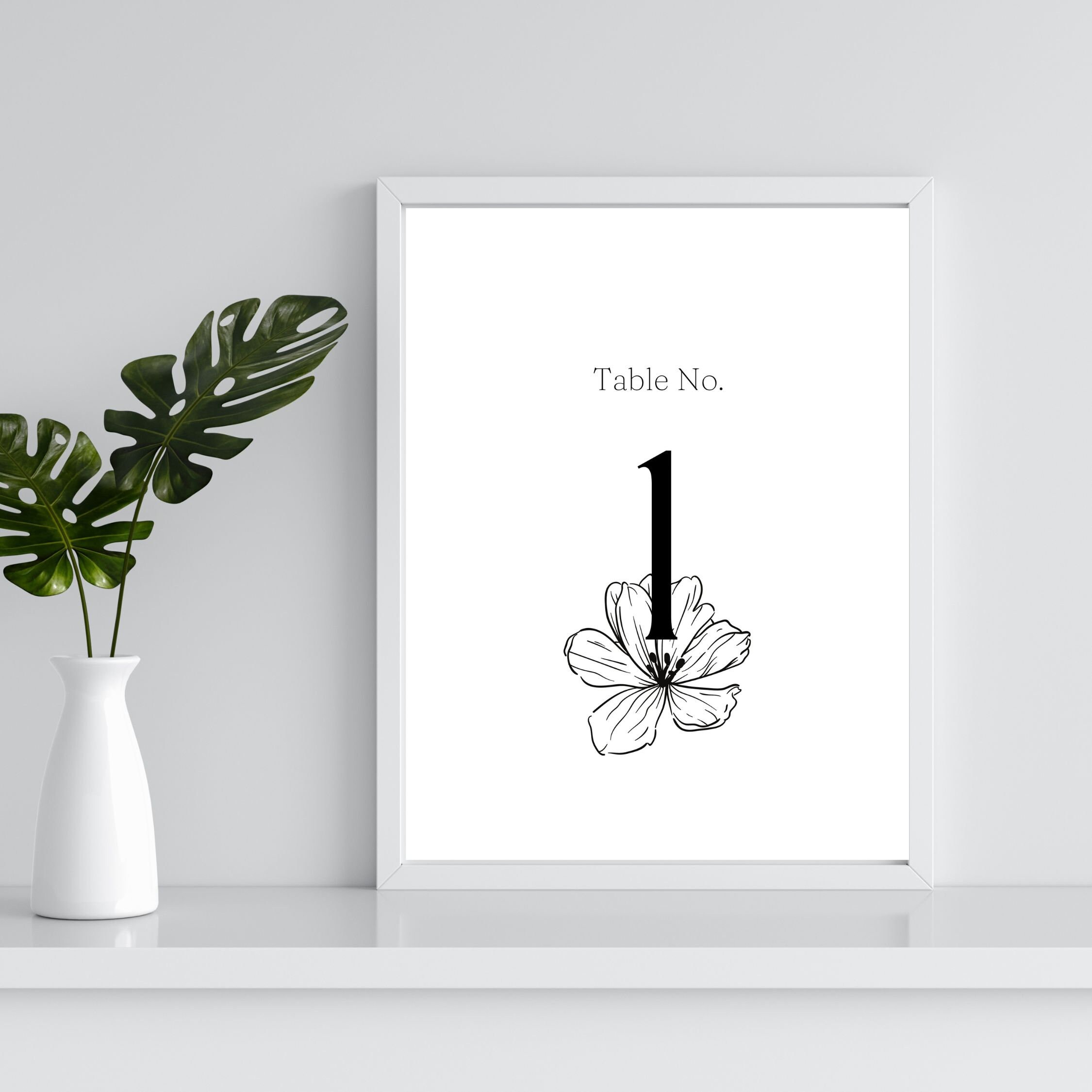 Printable Table Numbers, Wedding Table Numbers, Luxury, Minimalist ...