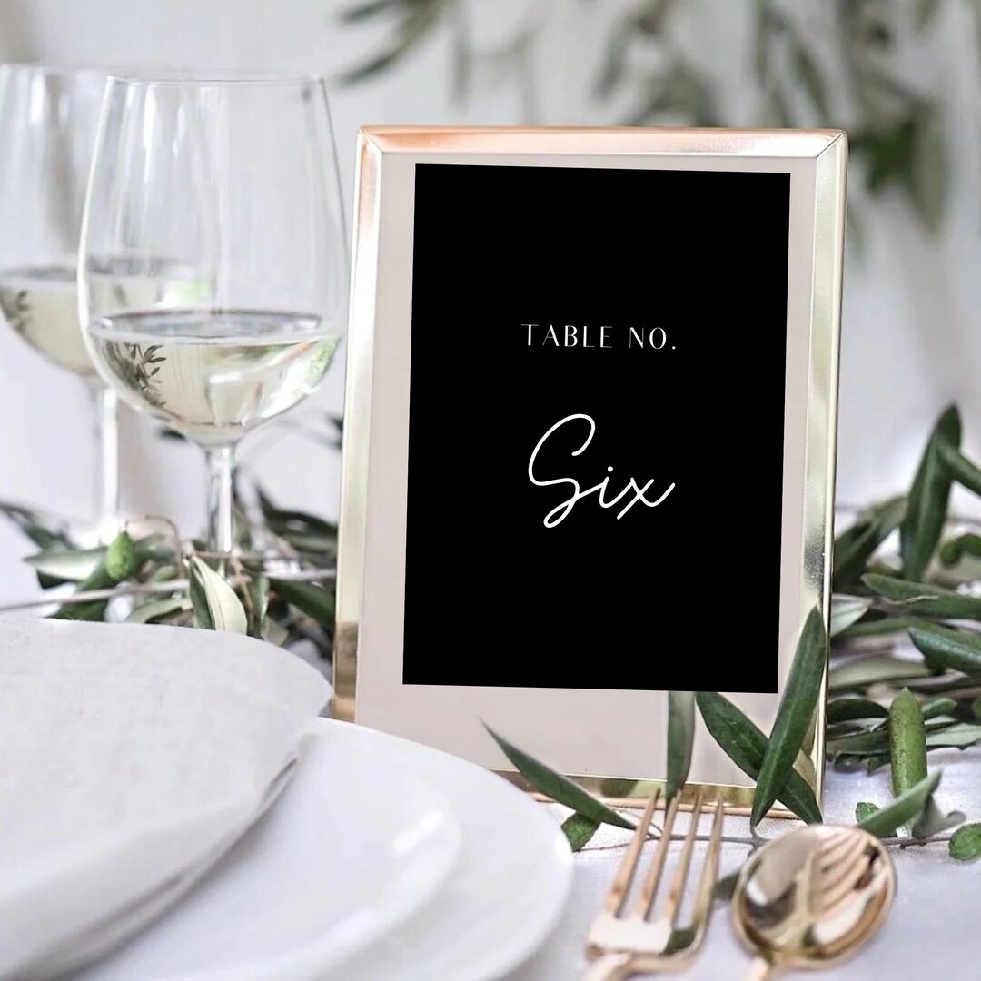 Printable Table Numbers, Wedding Table Numbers, Luxury, Minimalist ...