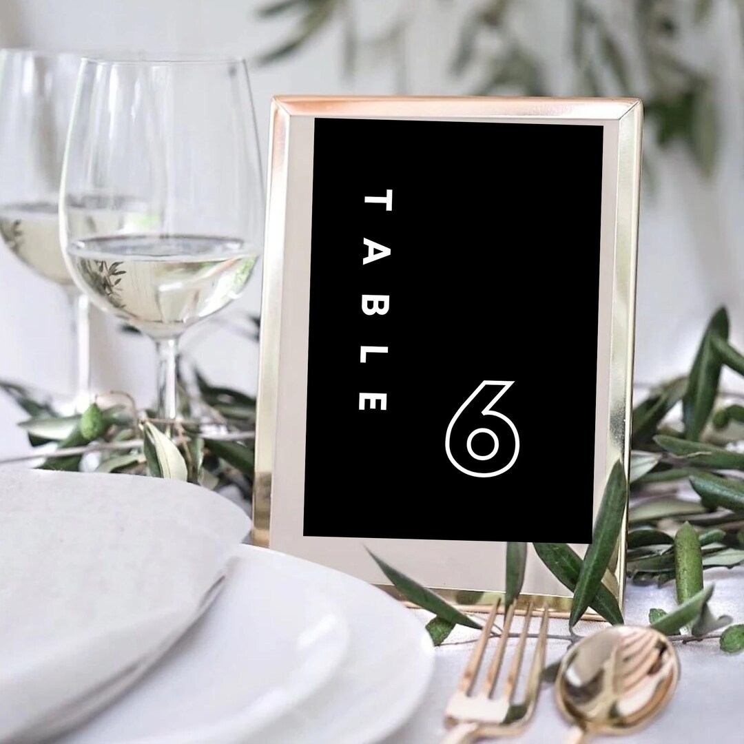 Printable Table Numbers, Wedding Table Numbers, Luxury, Minimalist