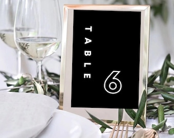 Printable Table Numbers, Wedding Table Numbers, Luxury, Minimalist, Reception Table Numbers, Party, Decor, Print Table Numbers, PDF 4x6, 5x7